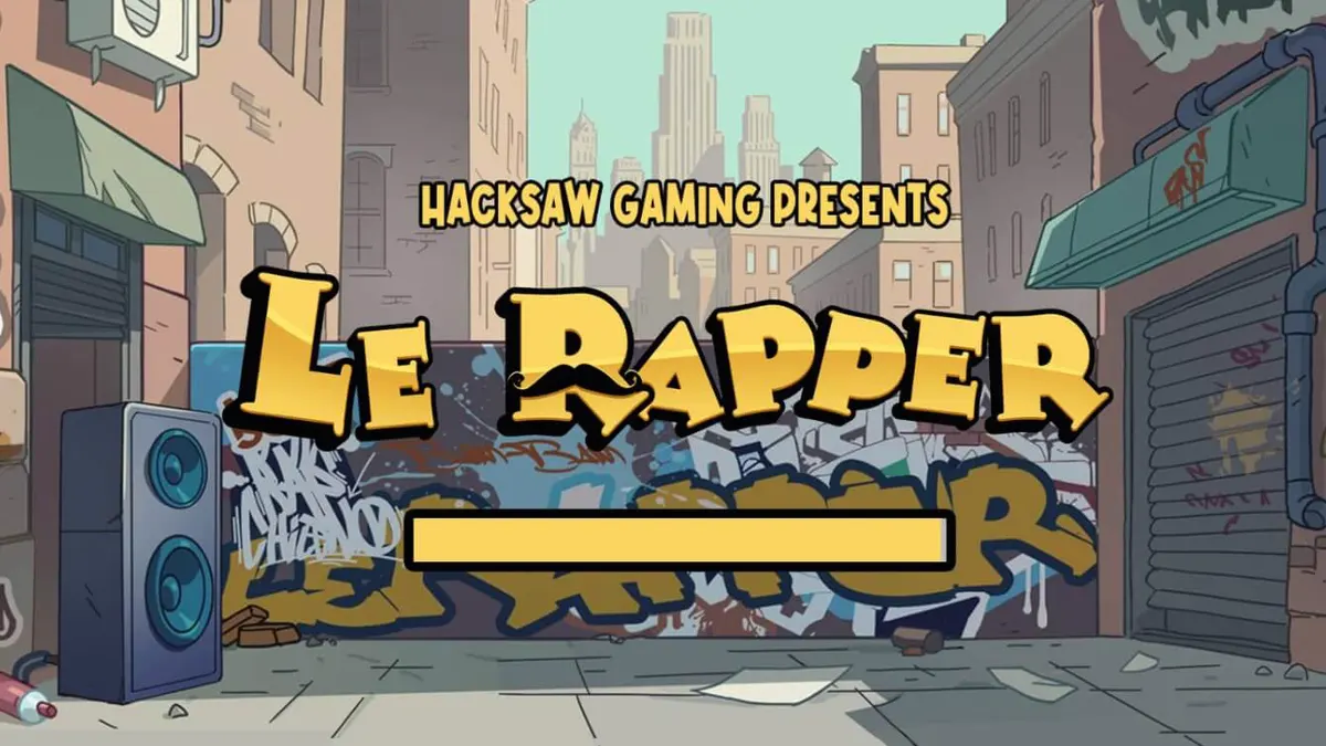 Smokey si rakun dalam slot Le Rapper dengan latar belakang studio hip-hop